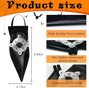 W-Plus Witch Shoe Covers Adults - Witch Costume Accessories for Women, Black Witches Shoes Cover for Halloween Costumes Dress Up