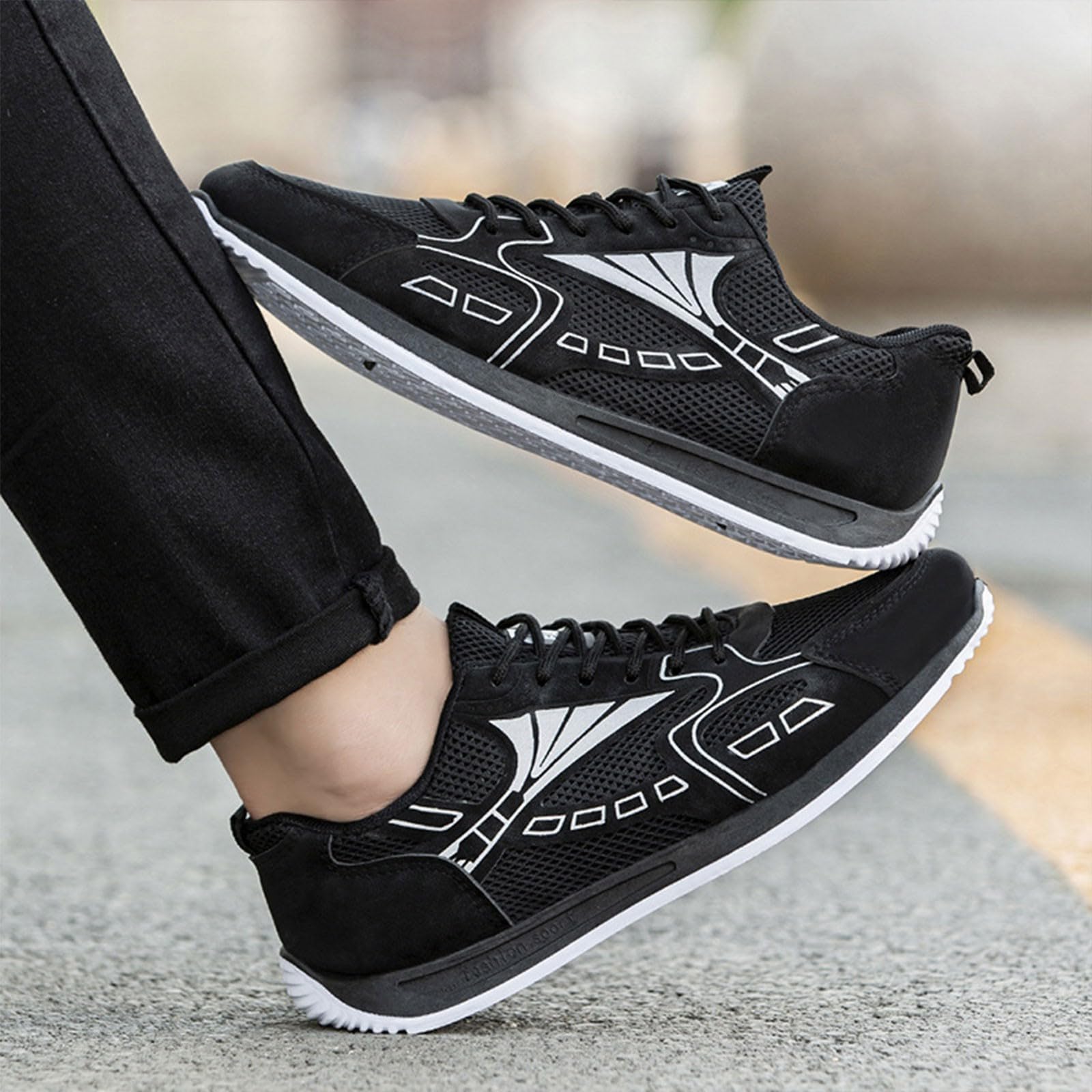 Hallenschuhe Herren 39-44 Herren Joggingschuhe Breit Casual Fitnessschuhe Atmungsaktiv Breeze Schuhe Leicht Flacheschuhe rutschfest Freizeitschuhe Modische Laufschuhe