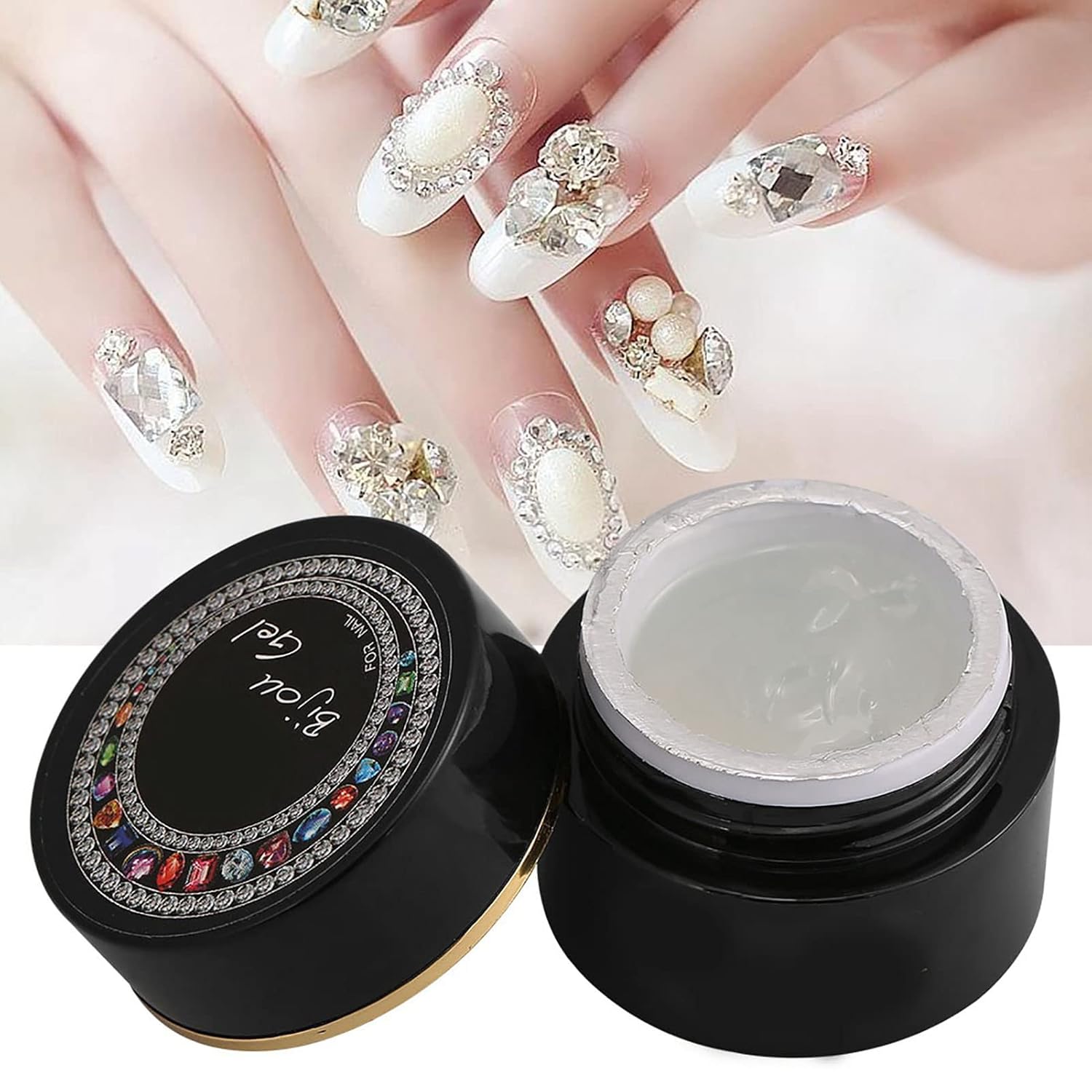 Professional Adhesive Thick Nail UV Gel Glue Rhinestone Accessory Decoration Nail Tools, Ideal for Nail Art and Jewelry Craft