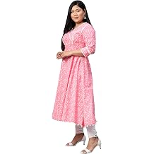 Yash Gallery Women's Cotton Floral Print Anarkali Kurta For Summer
