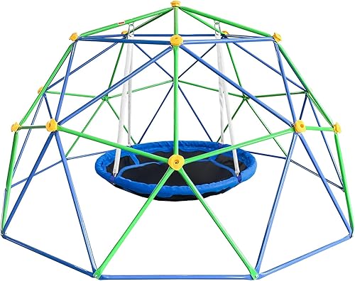 Miniatura 8 de JYGOPLA Cúpula de escalada de 10 pies, escalador de cúpula geométrica que soporta 800 libras con resistencia al óxido y a los rayos UV, gimnasio de