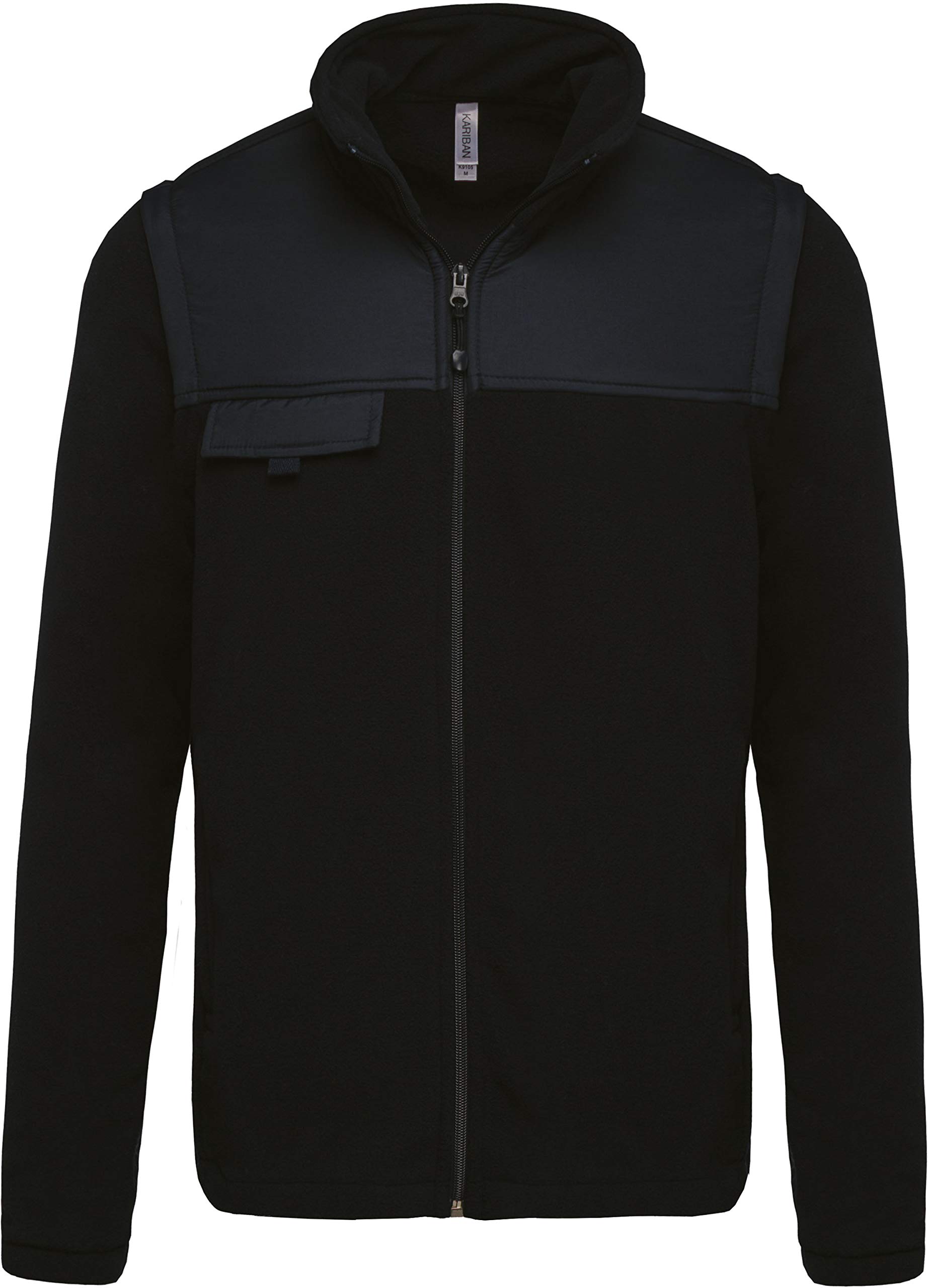 Kariban Herren Übergangsjacke Fleecejacke mit abnehmbaren Ärmeln Schwarz Black L