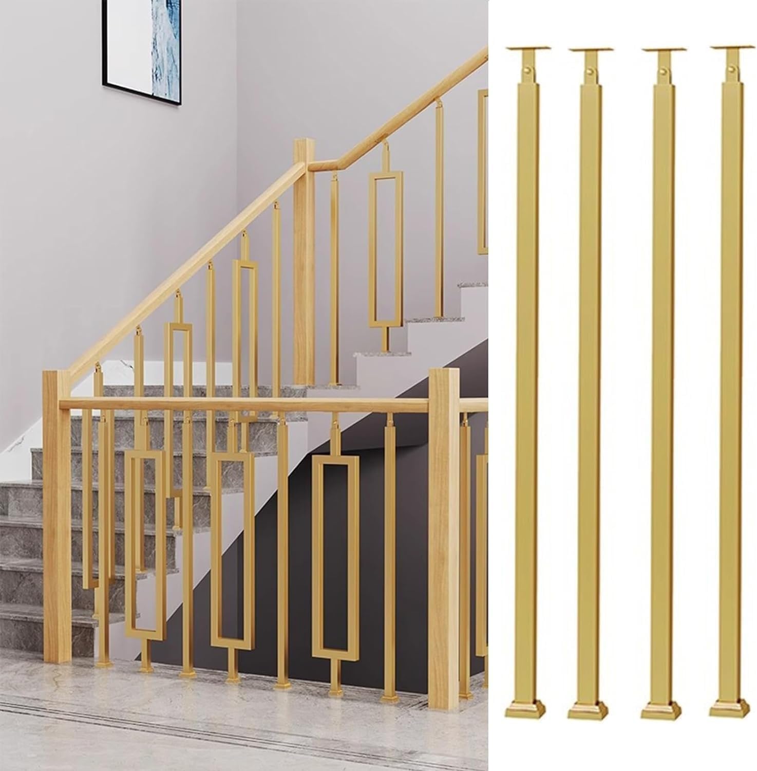 Main courante d'escalier sécurisée garde-corps en métal pack de 4