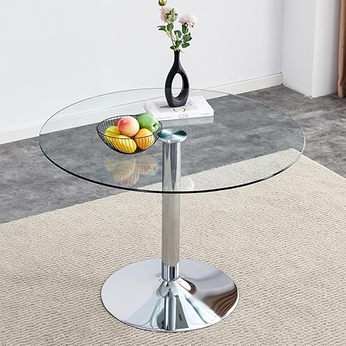 Miniatura 13 de gopop Juego de mesa redonda de vidrio para 2, juego de mesa de comedor de 3 piezas para cocina, desayuno, sillas de cocina pequeña y mesa con marco