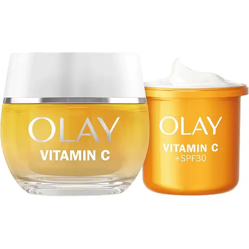 Olay VitaminC Y Refill 50ml Gel Crema De Día Hidratante Facial, Cuidado De La Piel Con Ácido Láctico (AHA), Niacinamida Y Vitamina E. Cuidado De La Piel Iluminador: Acción Antimanchas Oscuras, Unifica