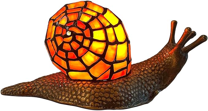 Snail Stained Glass Accent Lamp