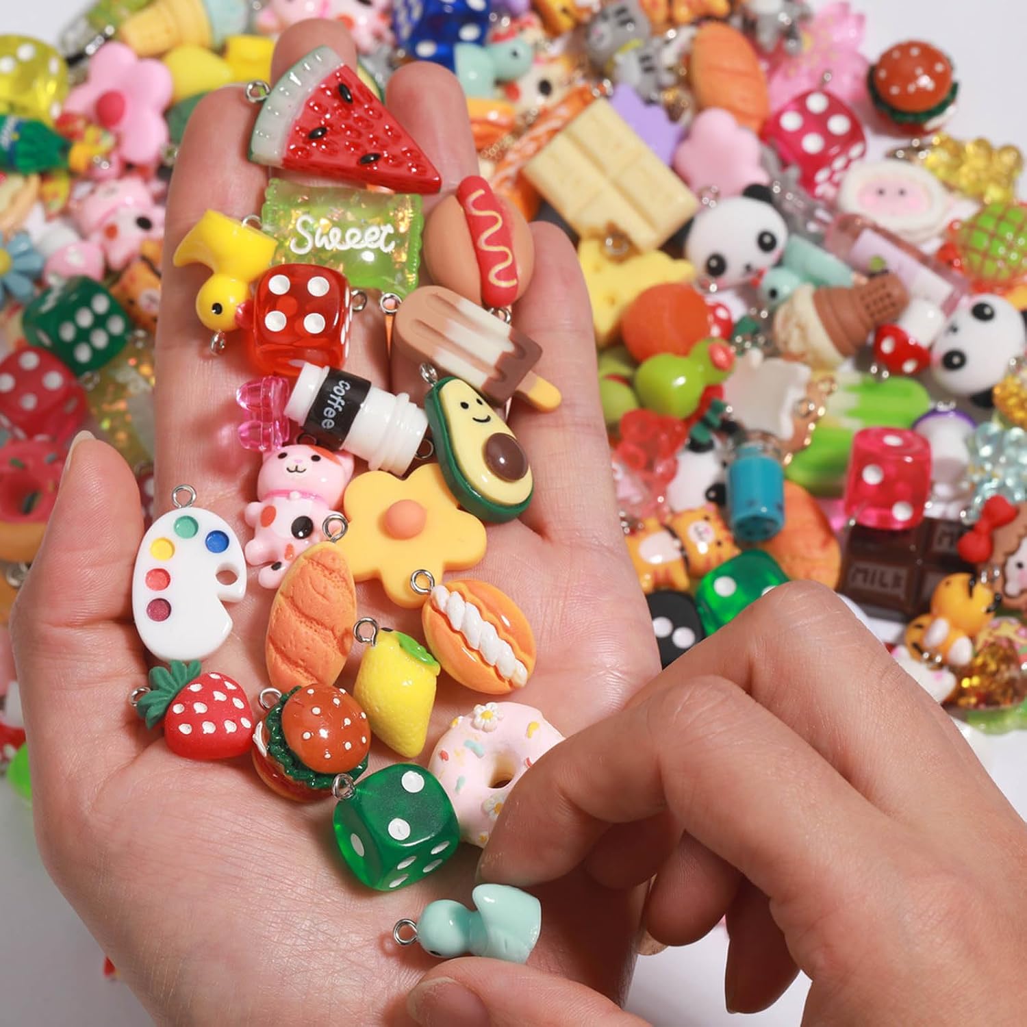 MGGFBLEY Assorted Resin Charms for DIY Bracelet & Keychain Making – Mini Candy, Bear, Fruit & Animal Style Charms for Crafts image 5