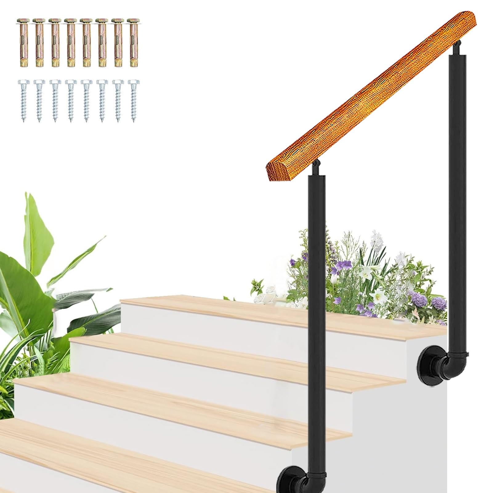 Rampe d escalier de transition en metal forge elegant pour marche exterieure