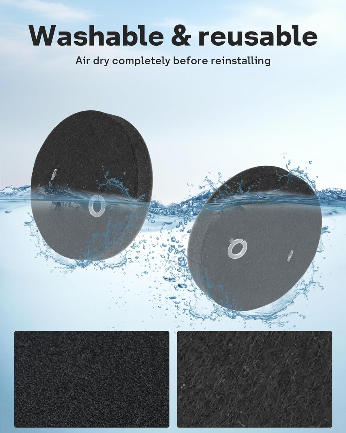 Leemone Vacuum Filters Replacement for Bissell Powerclean Furguard 280W Model 4052 4039 4137,Powerclean Furfinder 200W Self-Standing Cordless, 4 Filters and 4 Pre-Filter Pads Set included