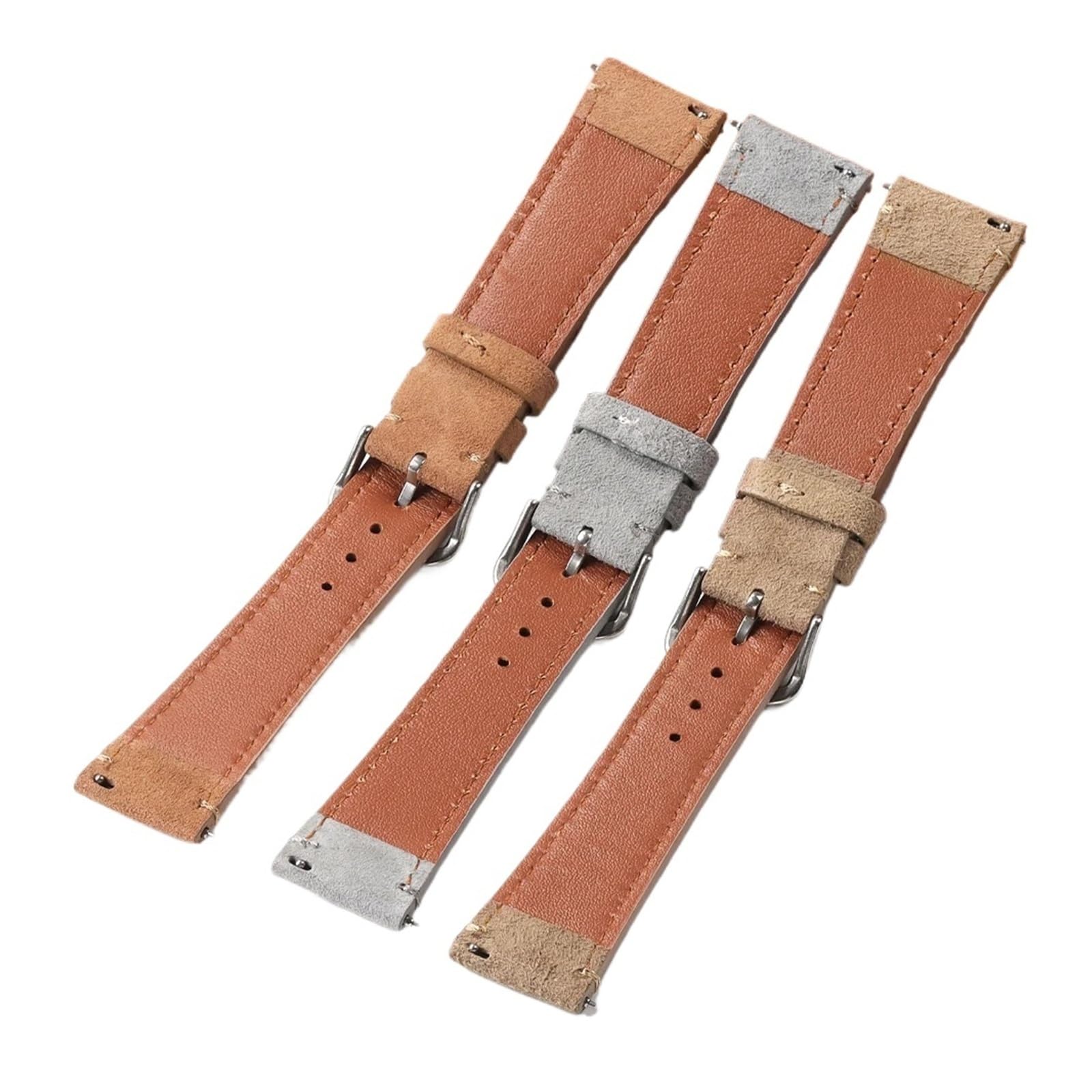 yingyingjia Miękki Zamszowy Pasek Retro Ze Skóry Naturalnej Sportowy Pasek Do Zegarka 20 Mm 22 Mm