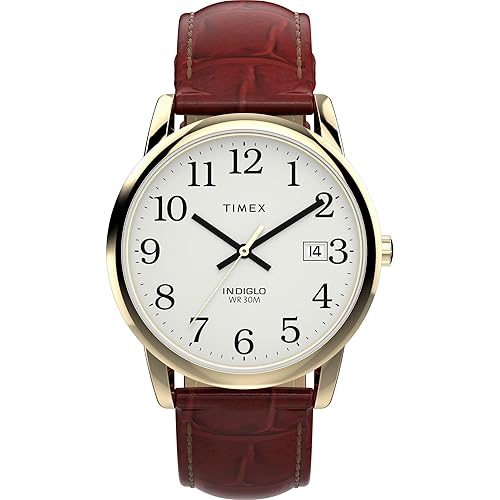 Men's Easy Reader 35mm Watch - Brown Strap White Dial