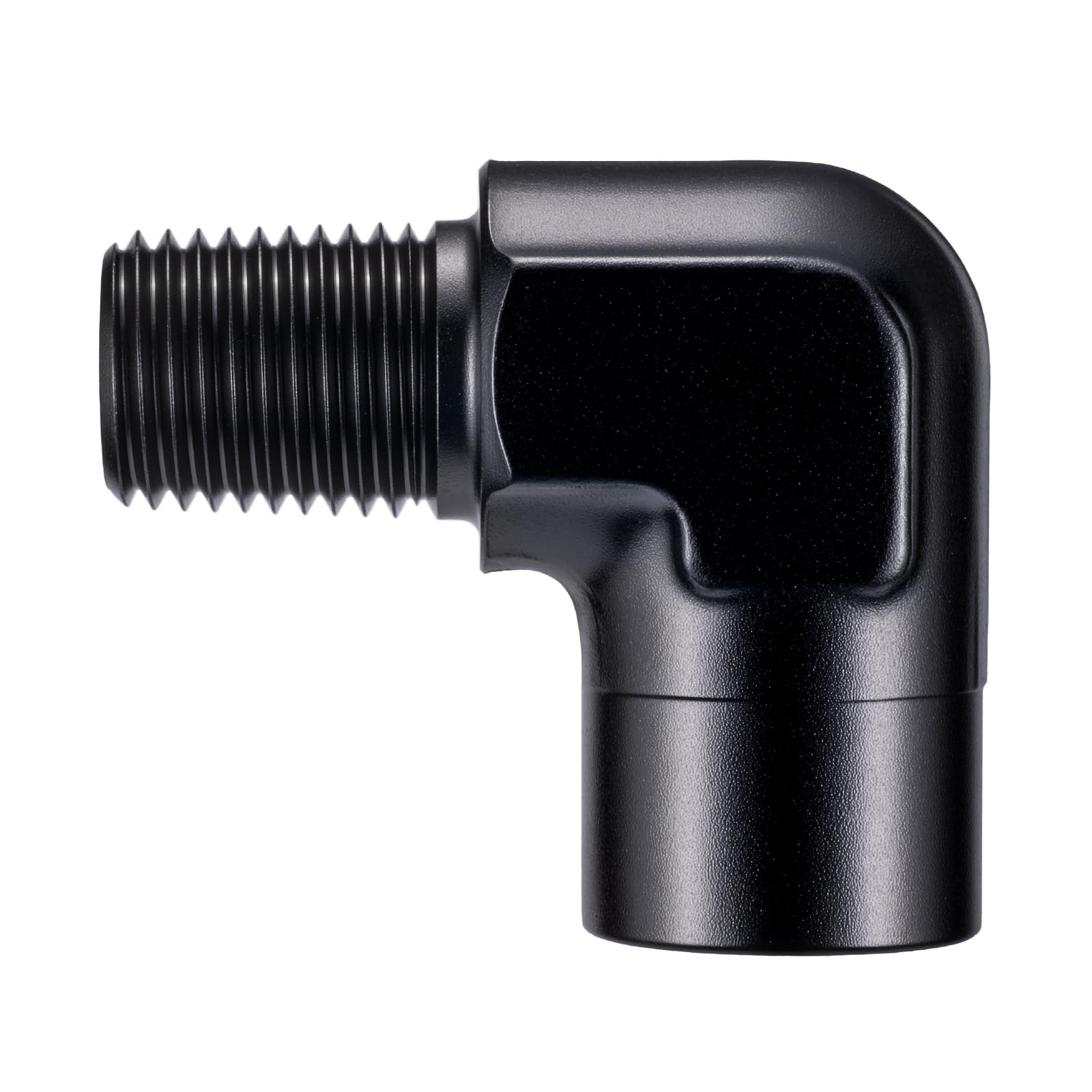 EVIL ENERGY 1/4" NPT Female to Male Fitting Adapter 90 Degree Elbow Aluminum Black