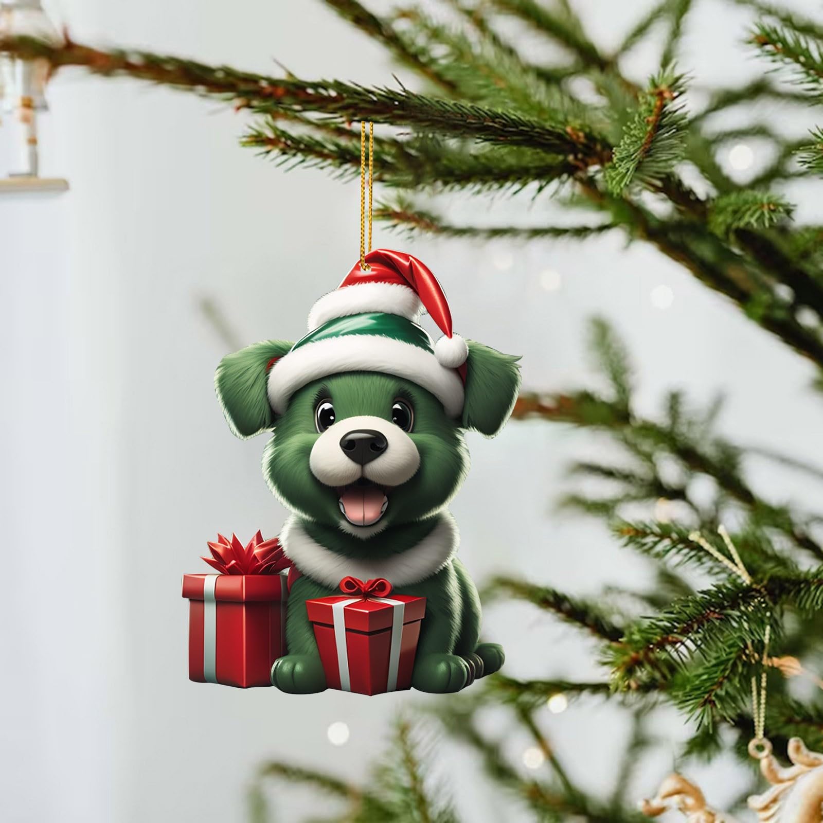 Kerst Schattige Hond Voor Kerstboom Vintage Ornamenten Ambachten Puppy Vakantie Auto Aangepaste Decoraties Westerse Xmas