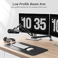 Vista 2 de Tonor Brazo de Micrófono para Escritorio, Brazo Articulado de Perfil Bajo, Brazo de Micrófono, Soporte de Micrófono Ajustable con Abrazadera