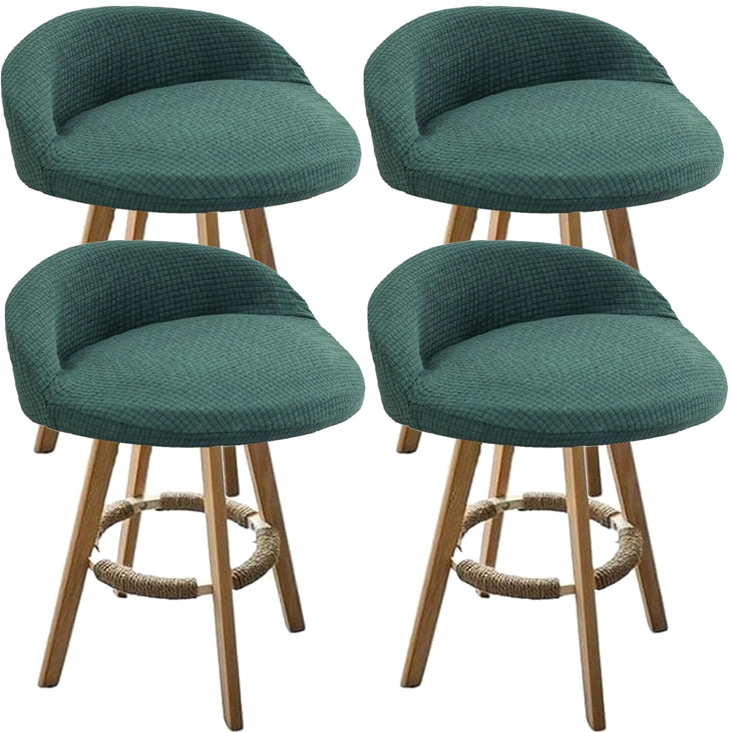seokor Set Of 1/2/4 Jacquard Round Bar Chair Cover, Stretch Counter Short Back Bar Stools Cover Curved Arms Swivel Chair Slipcovers for Kitchen, Bar, Dining, Counter, Cafe(#6,4PCS)