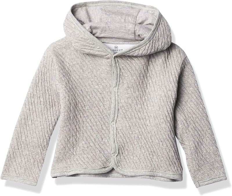 HonestBaby Matelasse campera con capucha y cierre a presión de algodón orgánico para bebés, unisex, bebés y niñas