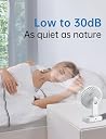 MERTTURM USB Desk Fan, Mini Portable Cooling Table Fan with 4 Speeds, 4000mAh Rechargeable Battery Operated Small Quiet Desktop Fan, 360° Adjustment Personal Silent Fan for Home Office Outdoor Travel gallery image