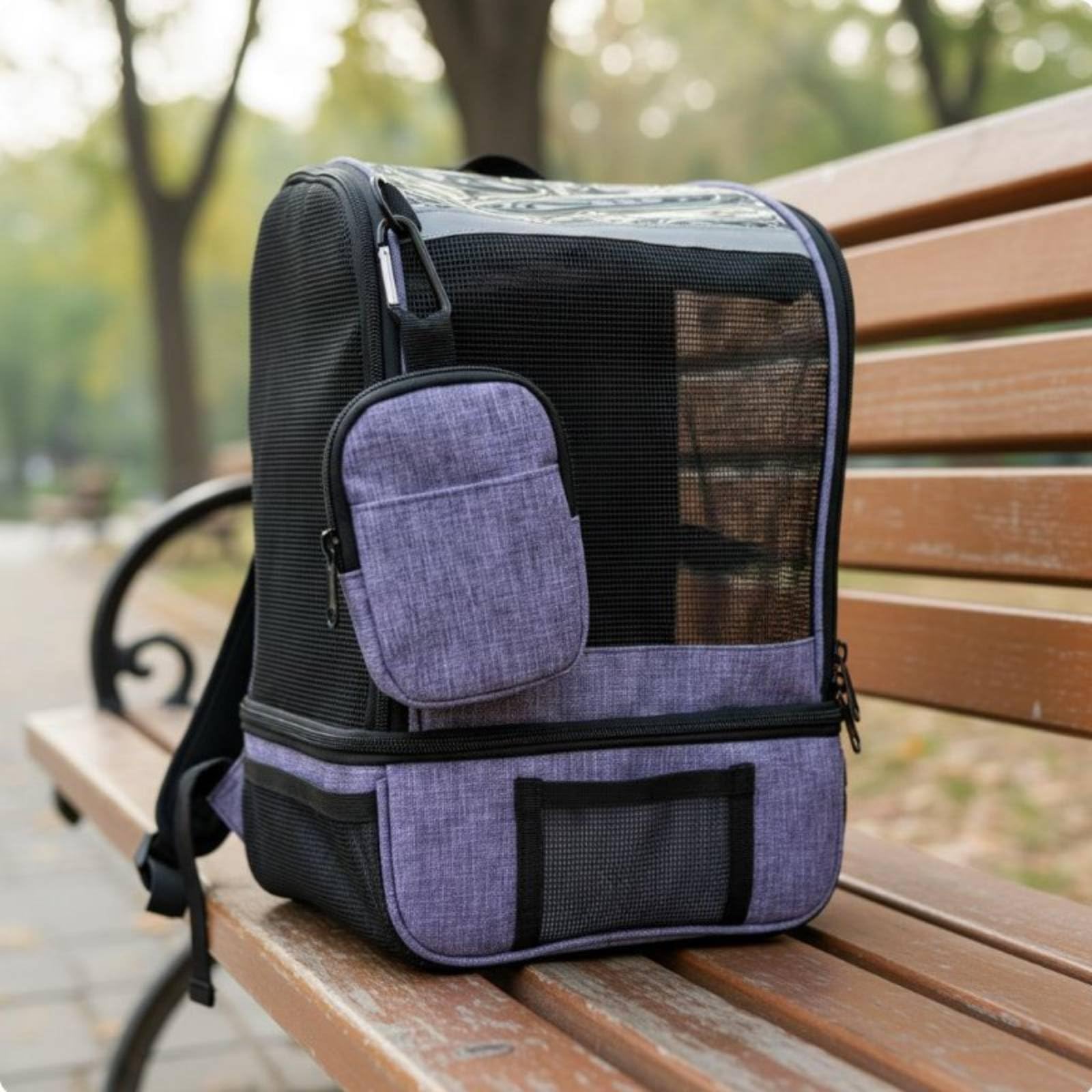 Portatile Borsa Ossigeno da Trasporto Organizer per Concentratore Respiratorio Tasca Separabile Cinghie Regolabili Rete Arieggiata Adatta a Viaggi Shopping Attività Esterne, Viola
