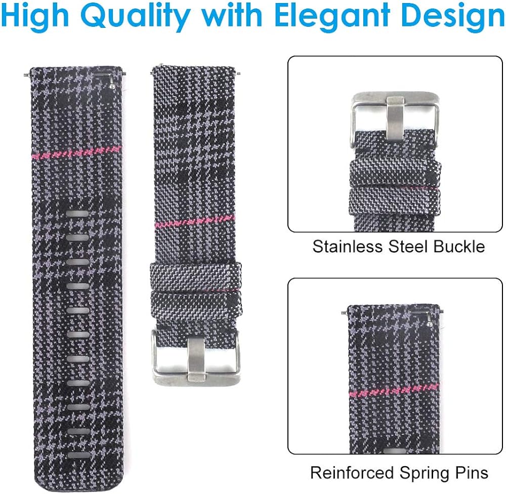 NANW Bands Compatible with Fitbit Versa/Versa 2, Versa Lite Edition Bands Small Large, Woven Fabric Accessories Strap Wristband Replacement Women Men Compatible with Fitbit Versa 2 Smartwatch
