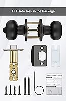 Vista 7 de Goldenwarm - Perillas interiores de puerta de bronce aceitado, perillas para puerta de dormitorio, pomo de puerta de bronce con privacidad, perilla