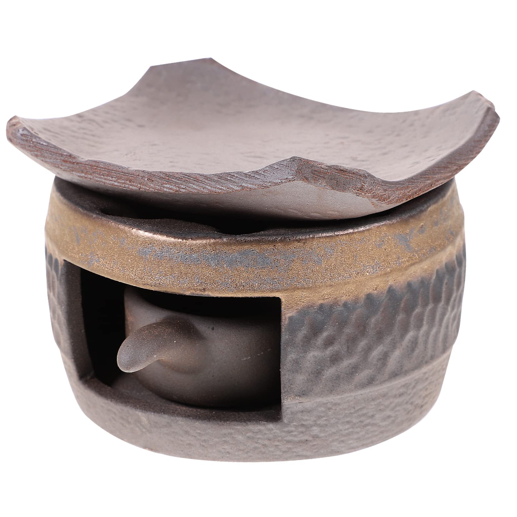 Mobestech 1 Set Ceramic Tea Warmer Set Retro Design Lightweight Portable for Home Office Tea House Restaurant for Enjoying Breakfast