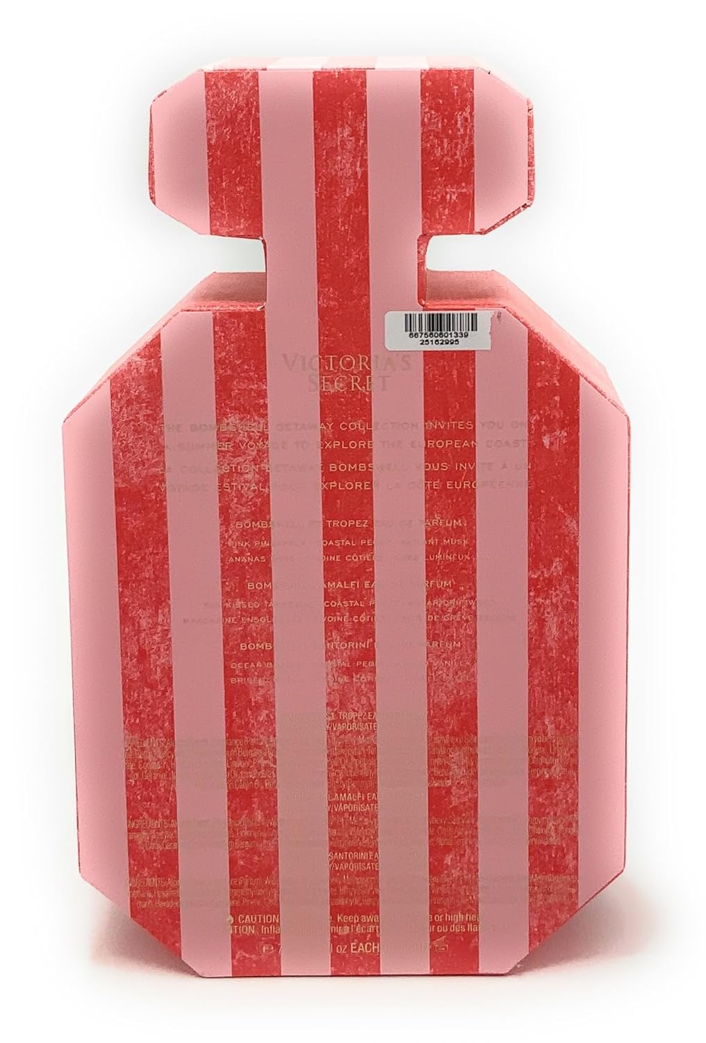 Victoria's Secret Bombshell Eau de Parfum Getaway Trio include: St. Tropez, Amalfi, Santorini Limited Edition .23fl oz each