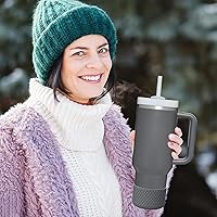 Vista 150 de WUQID Heart Shaped Texture Silicone Boot Compatible with Stanle Quencher H2.0 IceFlow Flip 20oz 30oz 40oz,Hydroo Flask 12-24oz