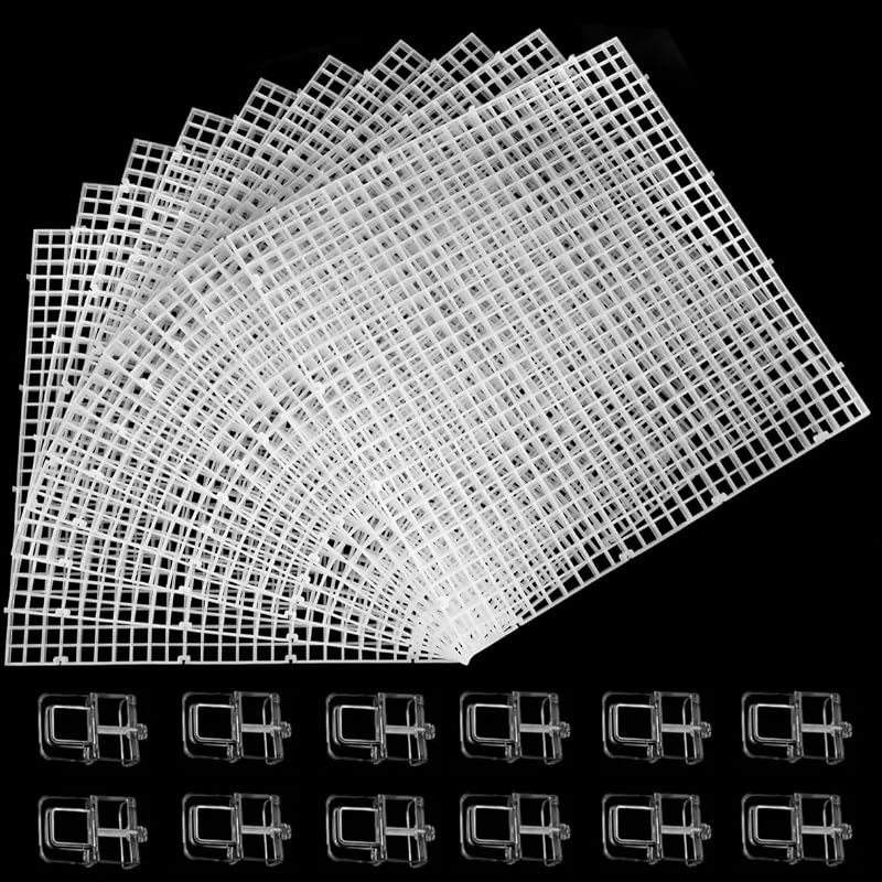Tampa modular para aquário em plástico transparente com placas tipo egg crate e clips Weramics – 10 placas e 12 clips