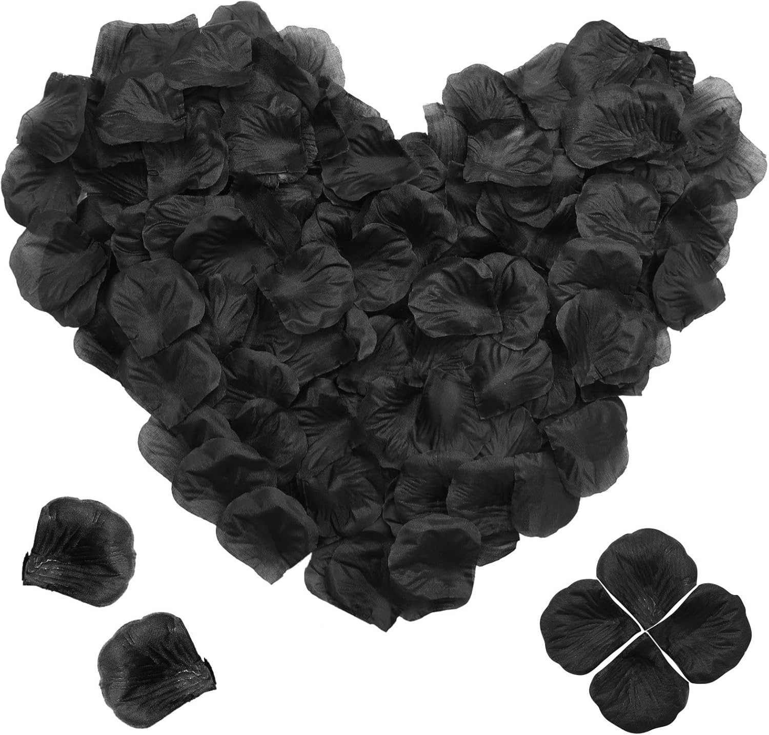 1000 Pieces Black Rose Petals, Artificial Rose Flowers, Emulation Rose Flowers Petals, Artificial Silk Rose Petals for Bedroom, Fake Rose Petals, for Wedding, Anniversary, Valentine’s Day
