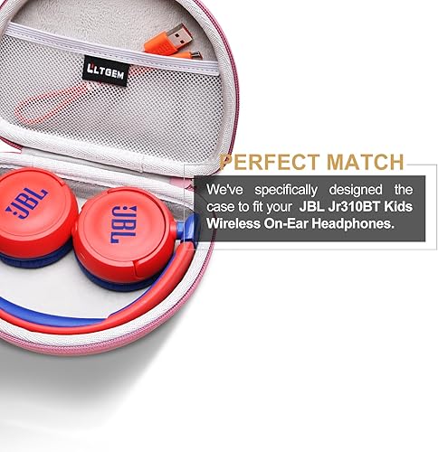 Miniatura 2 de LTGEM - Funda compatible con auriculares inalámbricos JBL JR 310  Junior 320BT  JR 300BT con cancelación de ruido para niños, color rosa (solo funda)