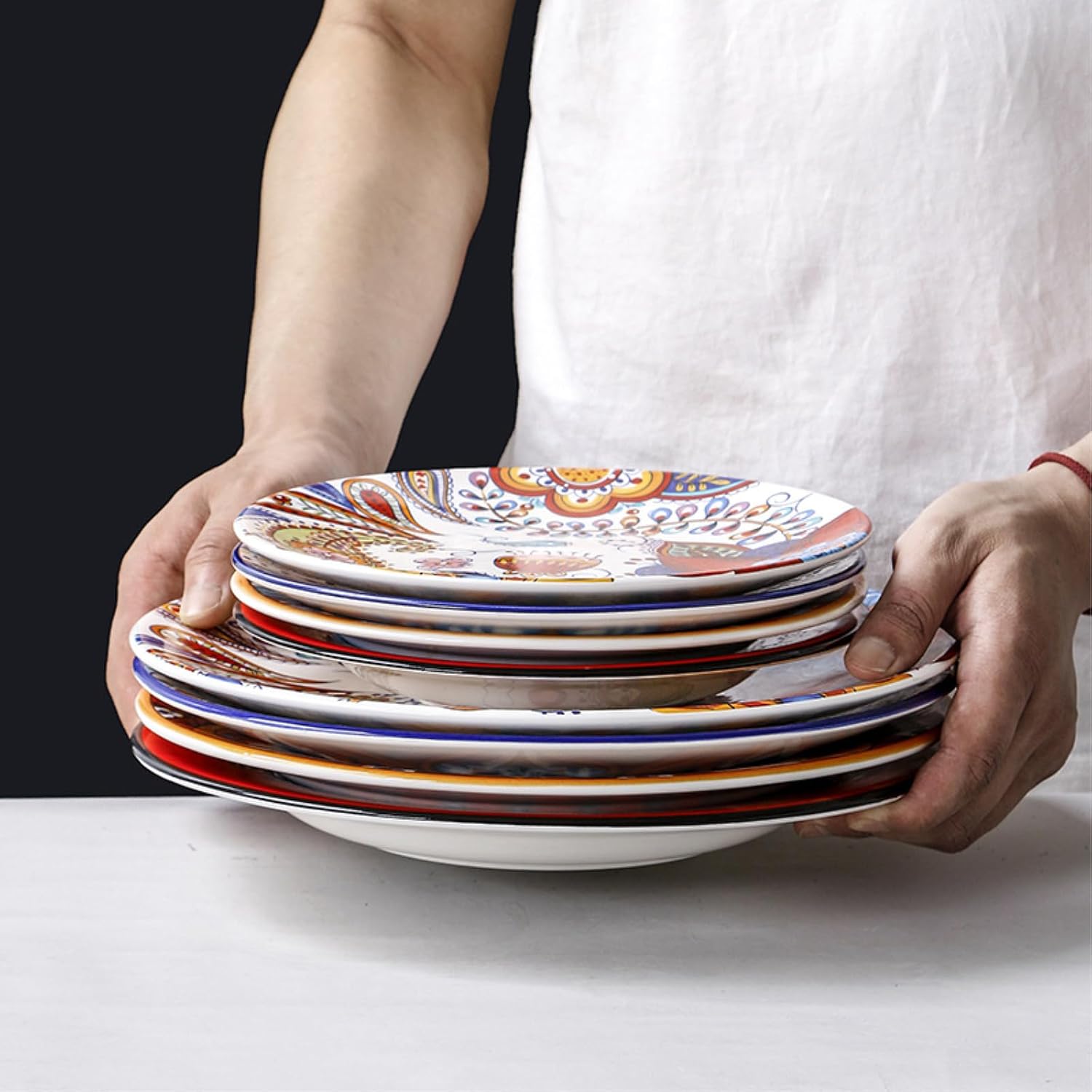 Creative ceramic hand-painted breakfast plate creative steak Western home-Coutaya 8.5 inch small dish (21.5cm) Z-051