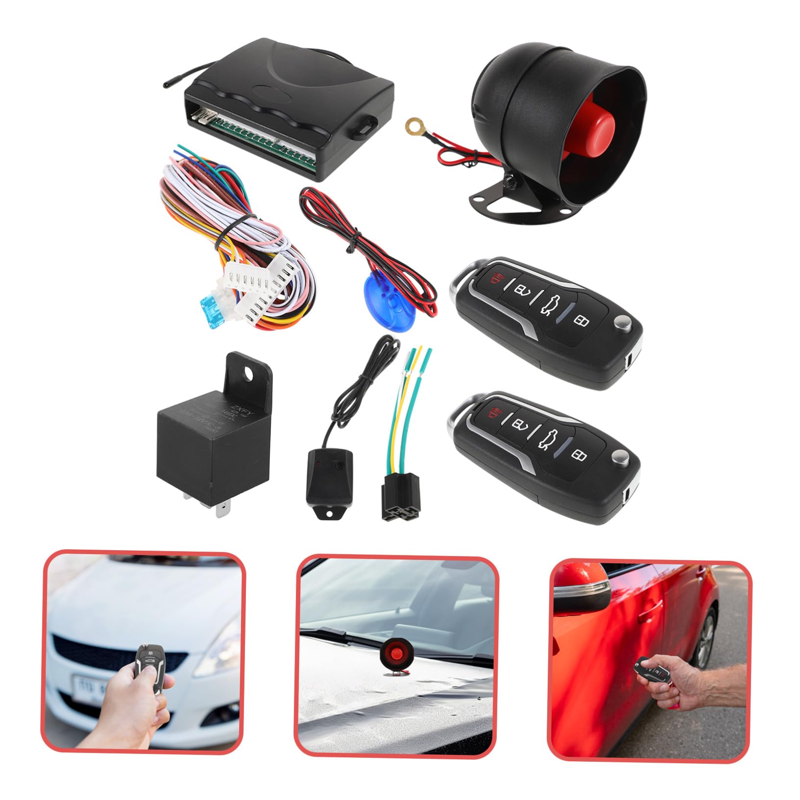 Kit D'entrée sans Clé pour Voiture Démarrage à Distance du Moteur, Serrure Centrale en Plastique et Métal, Système Anti-vol Facile à Installer