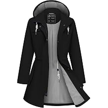 Rain Jacket Women Waterproof Long Lightweight Raincoat Hooded Windbreaker Outdoor Trench Coat S-3XL