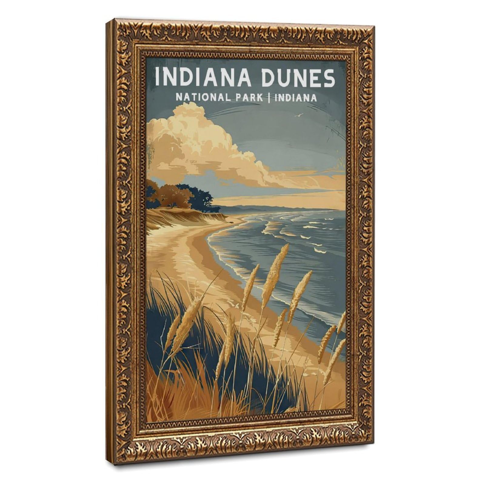 Bareronor Indiana Dunes Canvas Poster for Office Decor Gift