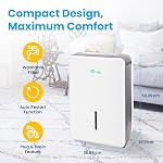 Senville 22 Pint Dehumidifier, Energy Star Certified, Washable Filter, Ideal for Basements, Bedroom, Living Space, Energy Star, Washable Filter, Up to 1,500 Sq. Ft., White