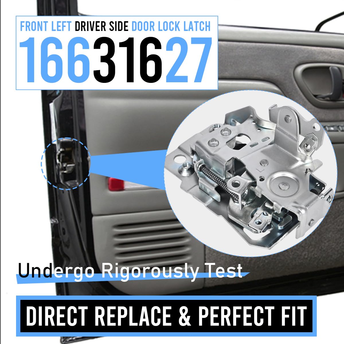 EKLN Door Lock Latch Truck Diver Side Door Latch Assembly Fit for 1988-2000 Chevy Astro Blazer Kodiak GMC C1500 C2500 C3500 K1500 K2500 K3500 Replace OE# 16631627 940102 16602475