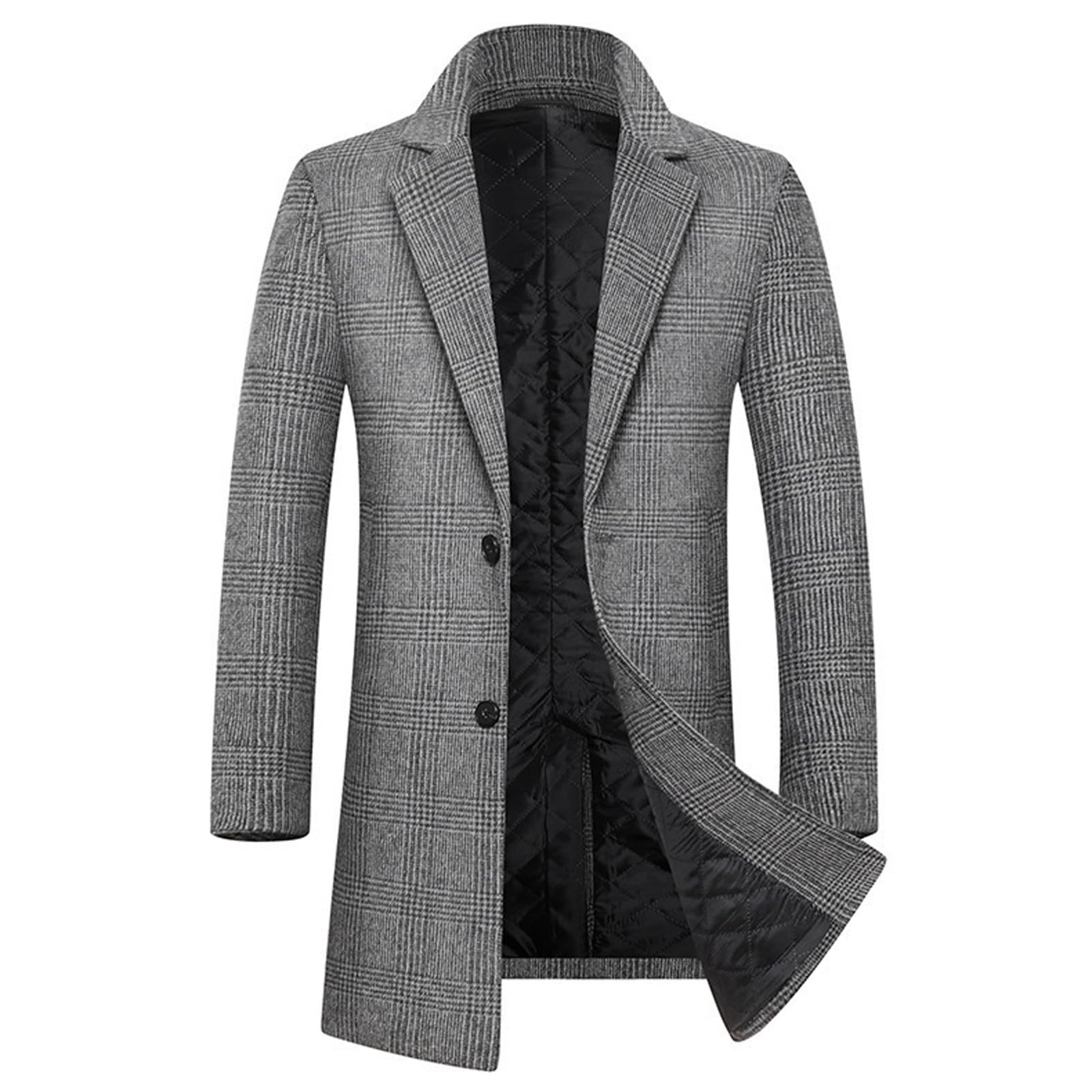 Generisch Mantel Herren Wintermantel Wolle Kurzmantel Wollmantel Freizeit Casual Trenchcoat Langarm Winterjacke Locker Übergangsjacke Windbreaker Mittellang Slim Fit Für Business