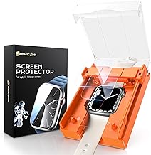 MAGIC JOHN Pack of 2 for Apple Watch Series 9/8/7 45 mm Screen Protector, [Automatic Align Tech] Self-Healing Flexible Screen Protector, Soft TPU, HD Clear, Bubble-Free, Anti-Scratch