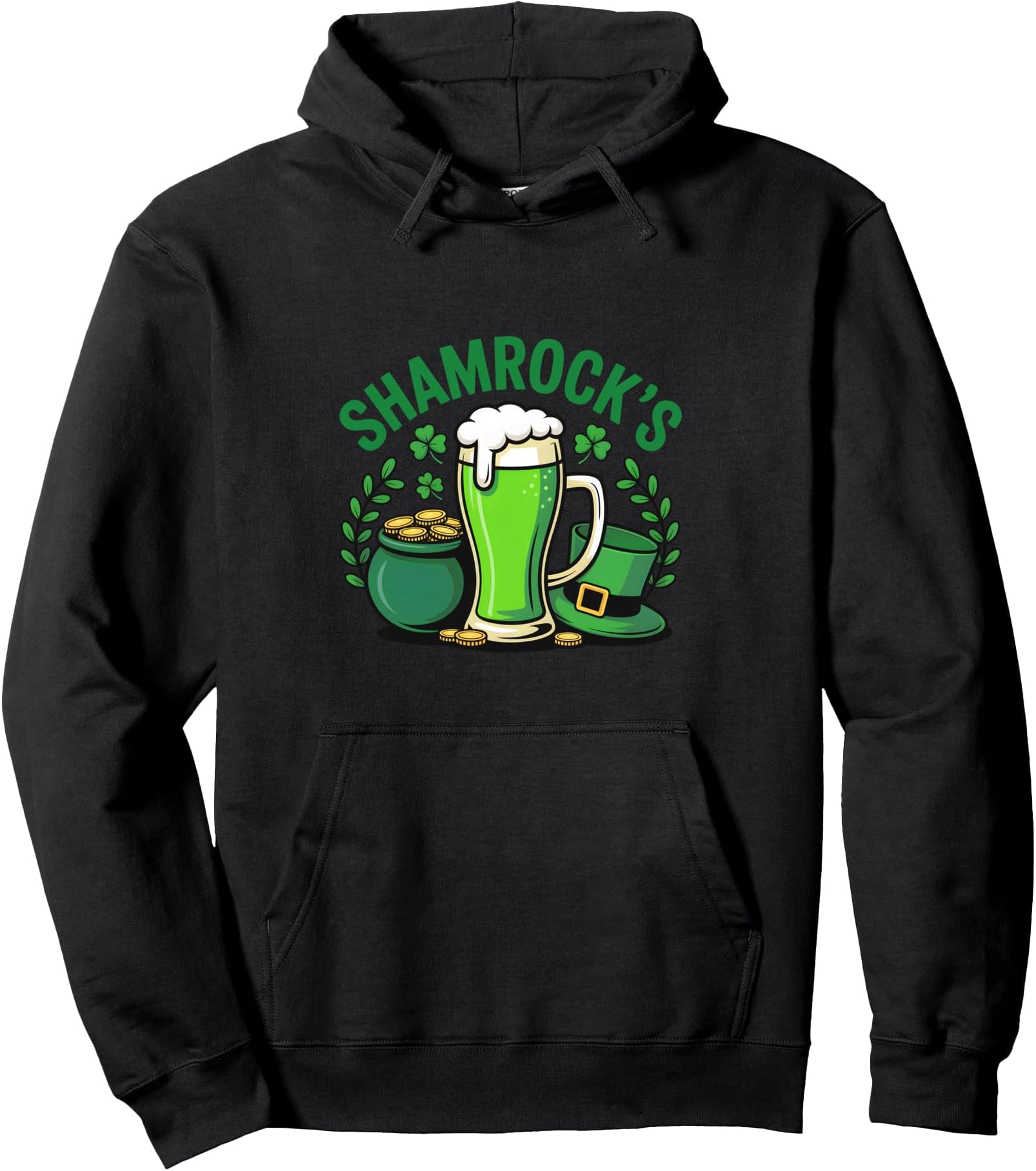 Shamrock’s Irish Beer Funny St Patricks Day Pullover Hoodie