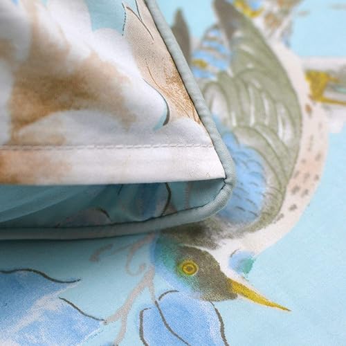 Miniatura 8 de FADFAY Juego de sábanas de lujo con estampado de pájaros azules desgastados, 800 hilos, 100% algodón egipcio, esquinas profundas, 4 piezas, tamaño