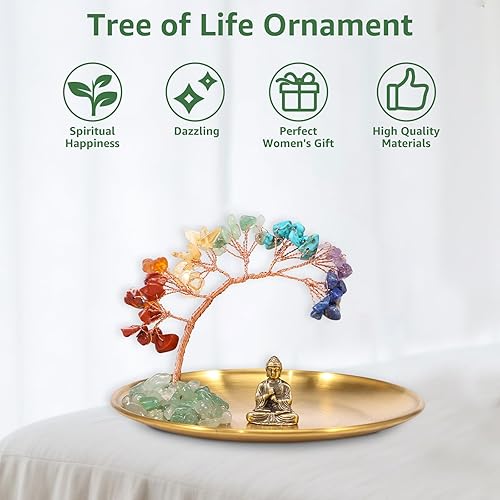 Miniatura 2 de Árbol de chakras, decoración de Buda, estatua de Buda con árbol de cristal, equilibrio energético, árbol de la vida, hecho a mano, estatua de Buda y