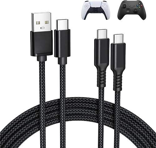 Basesailor Cable de carga USB tipo C para PS5 Controller USB a USB C Cord | 1M 2Pack para XBox Series X|S Core,Elite Series 2,para Nintendo Switch 2/OLED/Lite,PlayStation 5 DualSense,PS5 Pro Controller