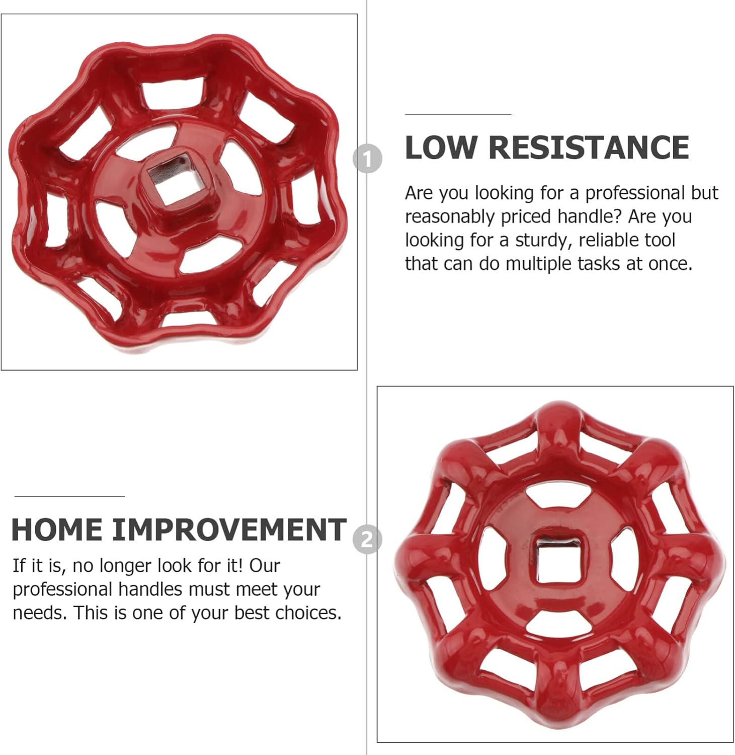 ULTECHNOVO Outside Faucet Handles Replacement Faucet Round Wheel Handle Square Stem Hole Hose Bib Cast Iron Water Spigot
