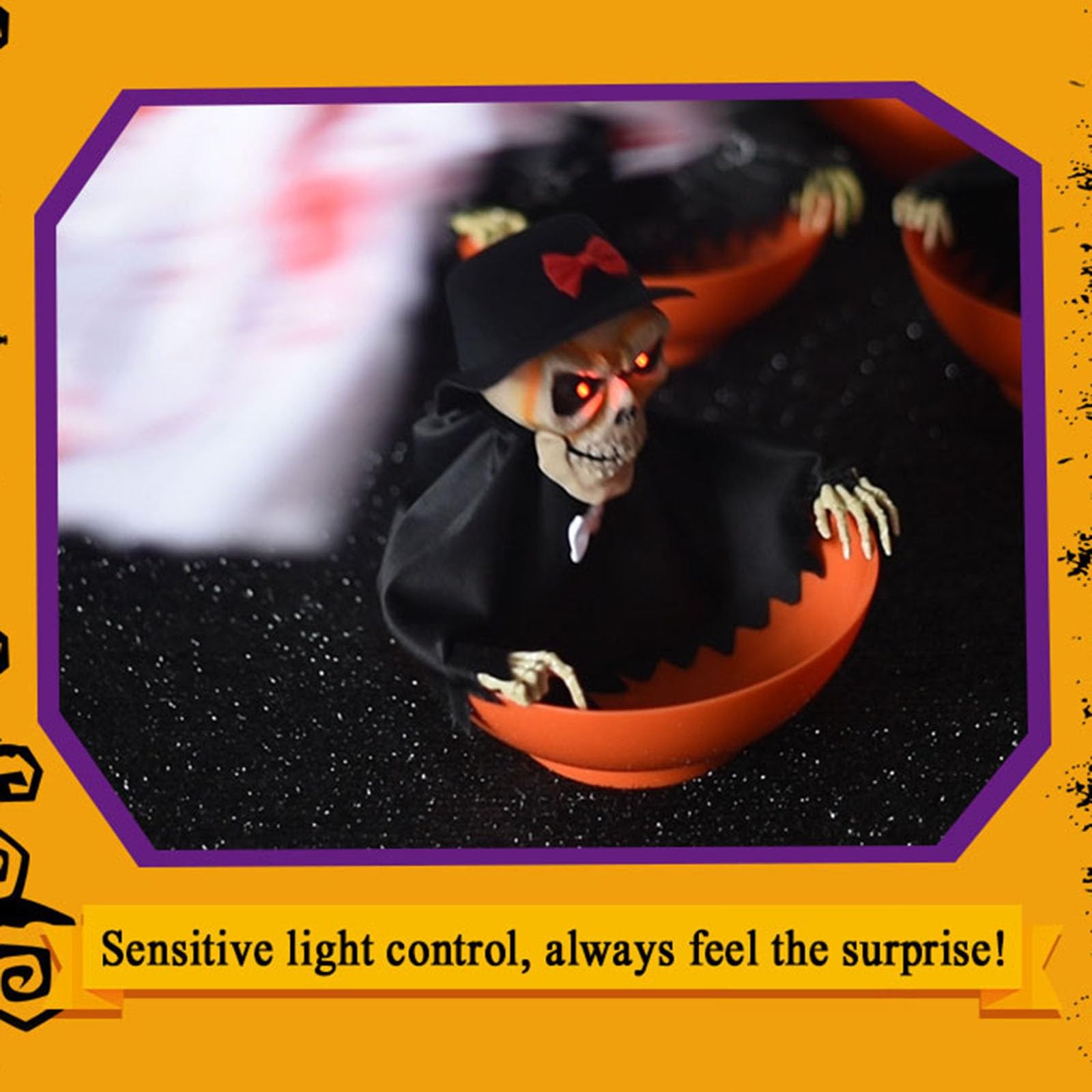 Halloween Skelet Snoep Kommen Halloween Geanimeerde Skelet Snoep Schotel met beweging geactiveerd, Halloween-decor voor Trick or Treat(B