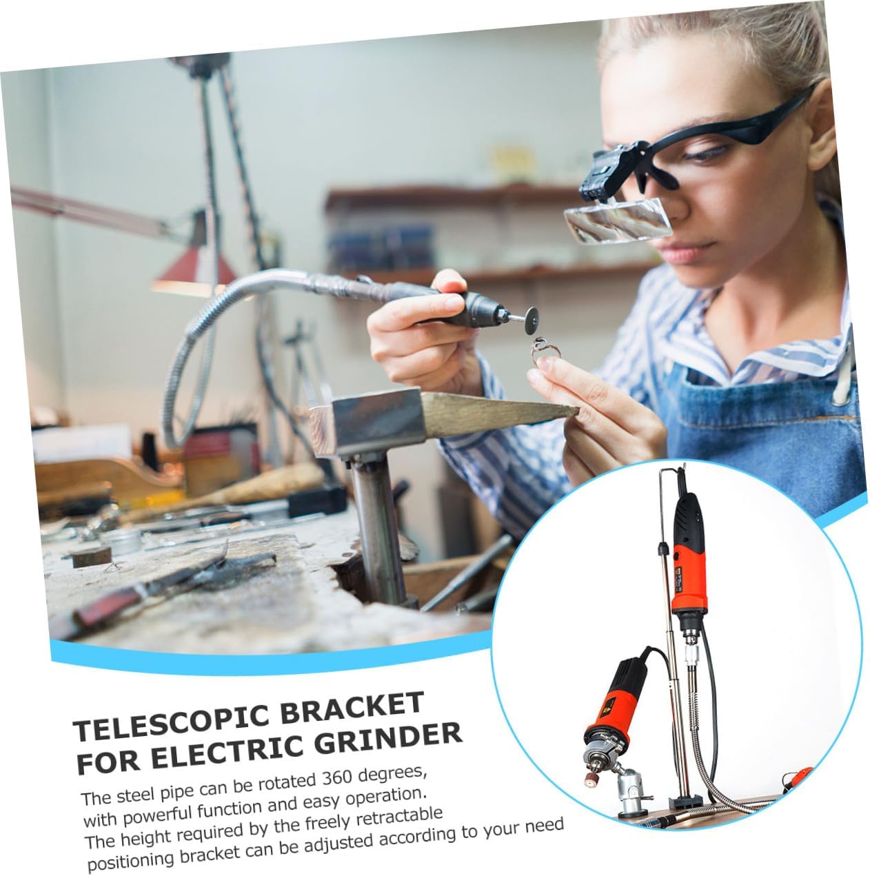 Rack Electric Grinder Support Retractable Bracket for Grinder Variable Speed Tool Stand Height Scratch Plastic Base