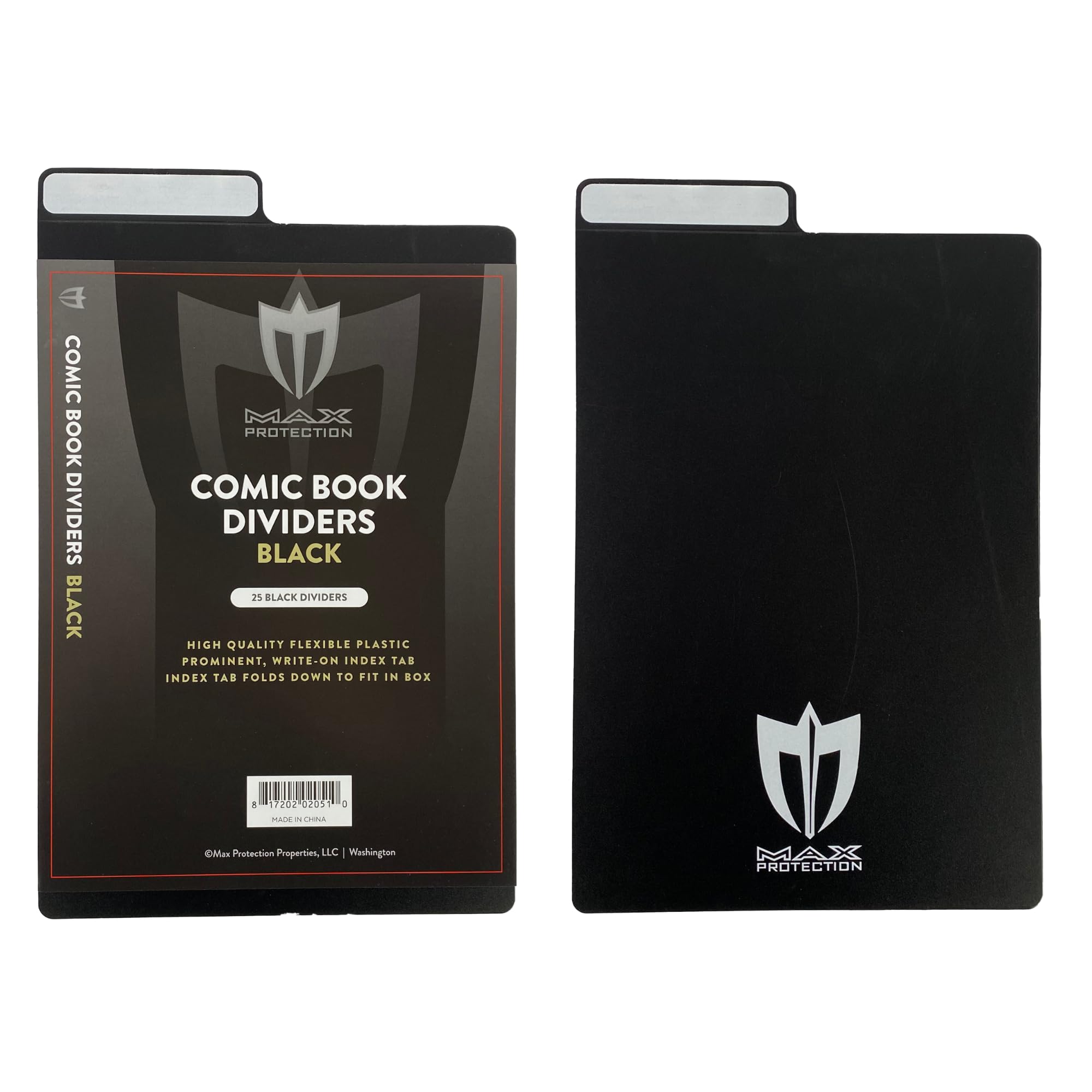 Max Protection Comic Book Dividers with Tabs - 30pt Plastic Archival Quality for Comic Box Storage - Write-On Index Tabs, 7-1/4" x 10-3/4", 50 Count,