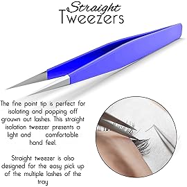 SIVOTE Eyelash Extension Tweezers for Classic & Volume Lashes, 2-Pack, Purple