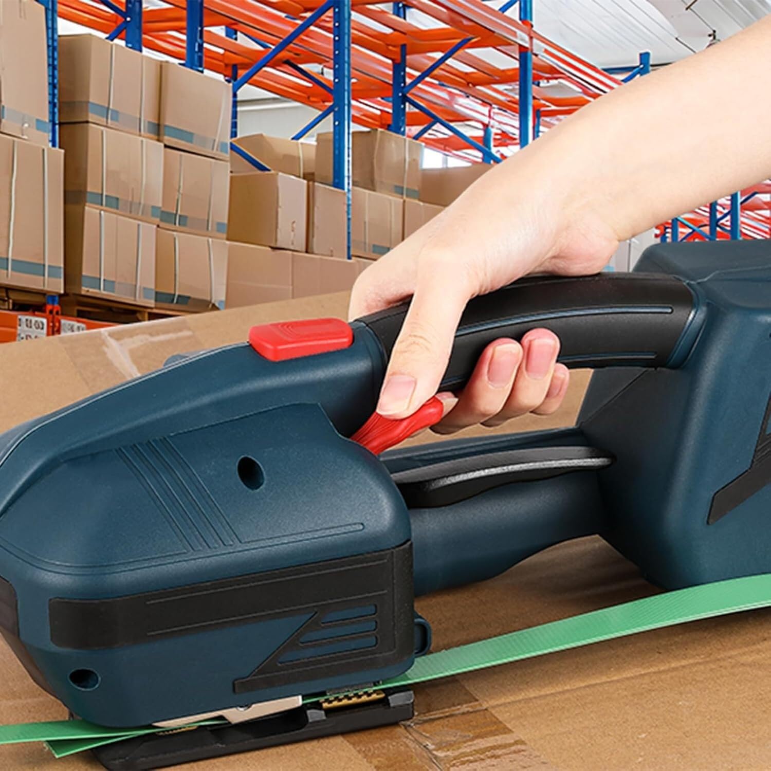 Pressa for balle elettrica for reggiatrice elettrica, pressa for reggette portatile for carichi pesanti, fasciatrice automatica for pallet, 2 batterie