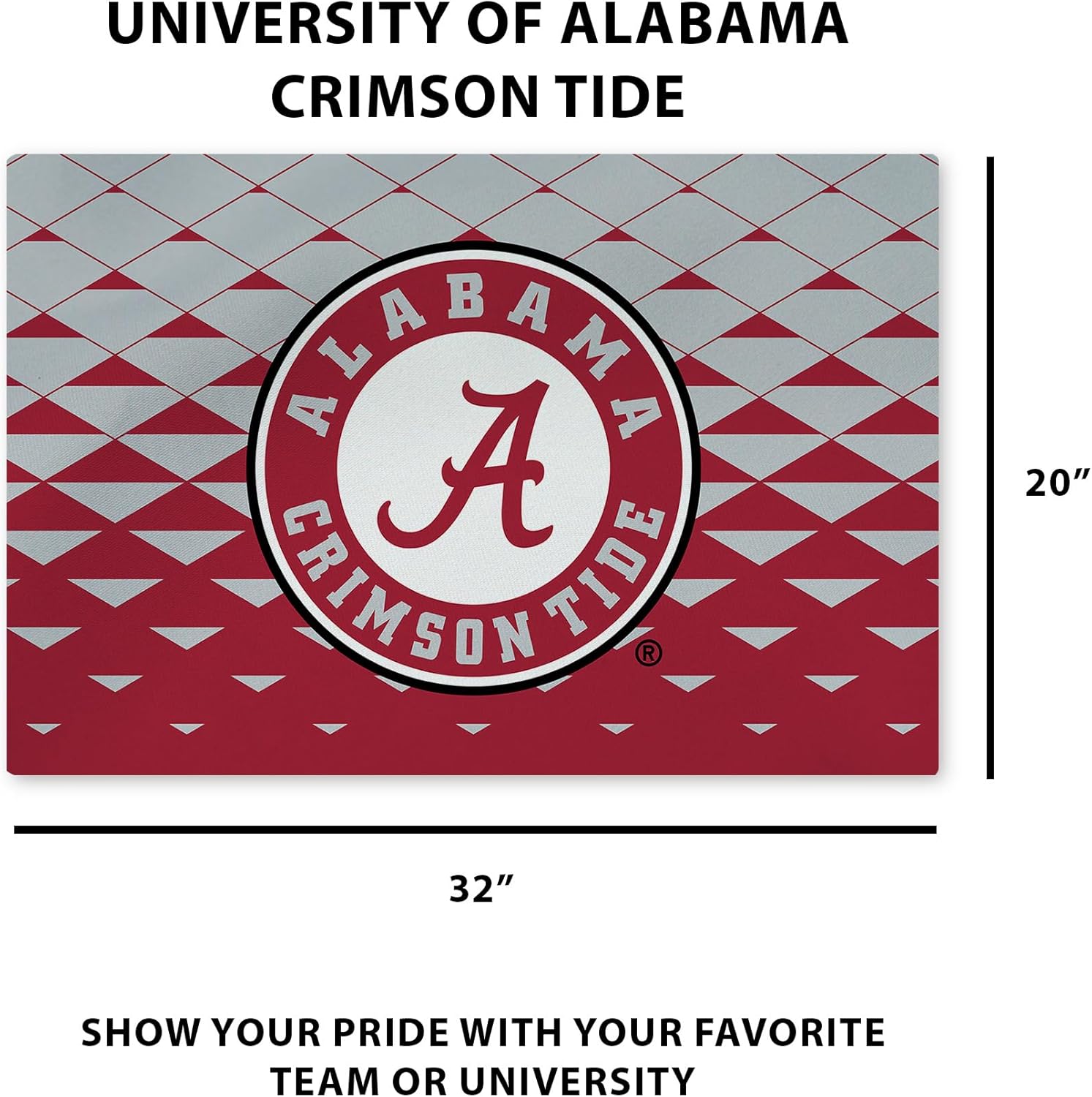 Northwest NCAA Alabama Crimson Tide, Washable Rug, 20 x 32 Inches, Dropzone