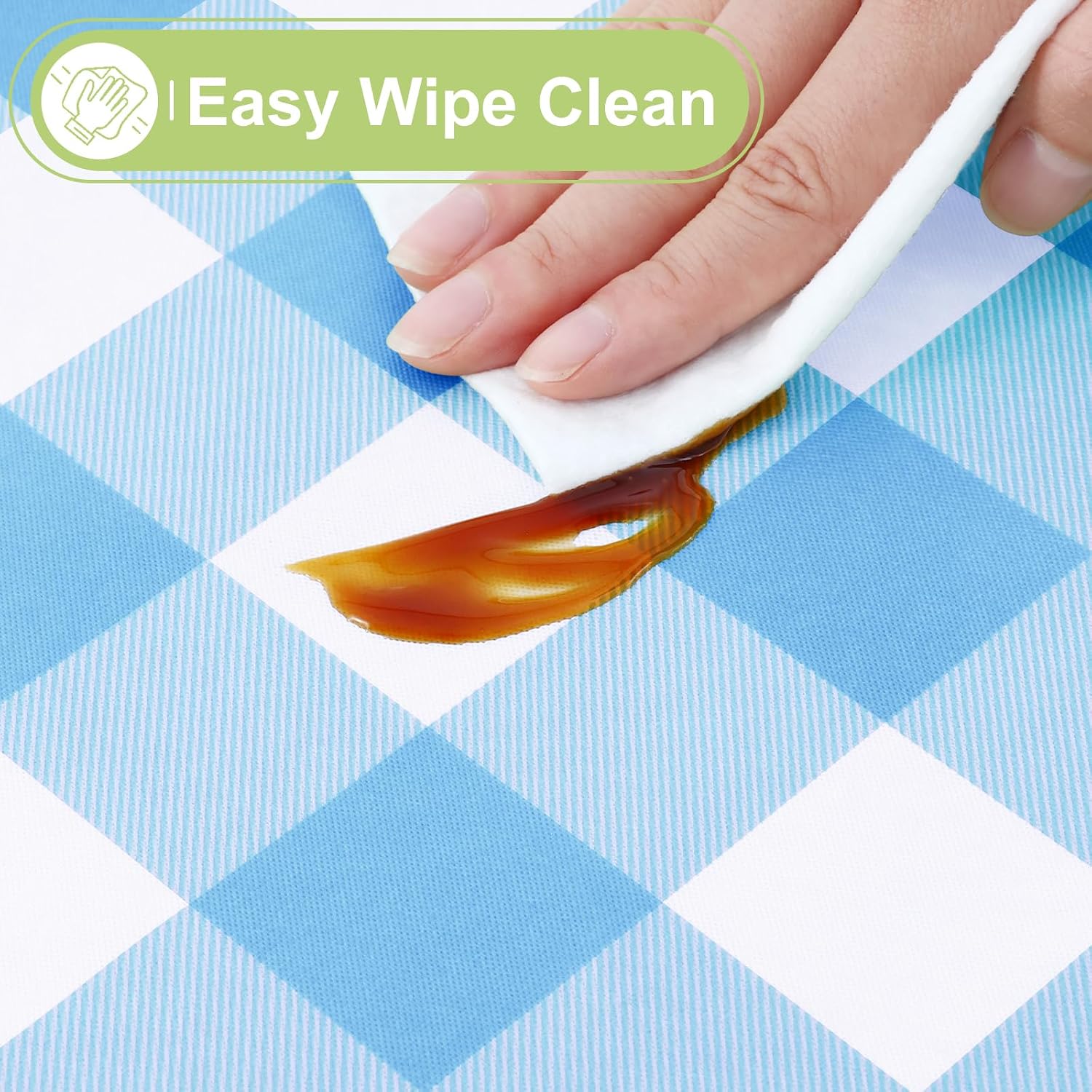 Smiry Picnic Table Cloth, Vinyl Tablecloths with Flannel Backing, 60"x120" image 3
